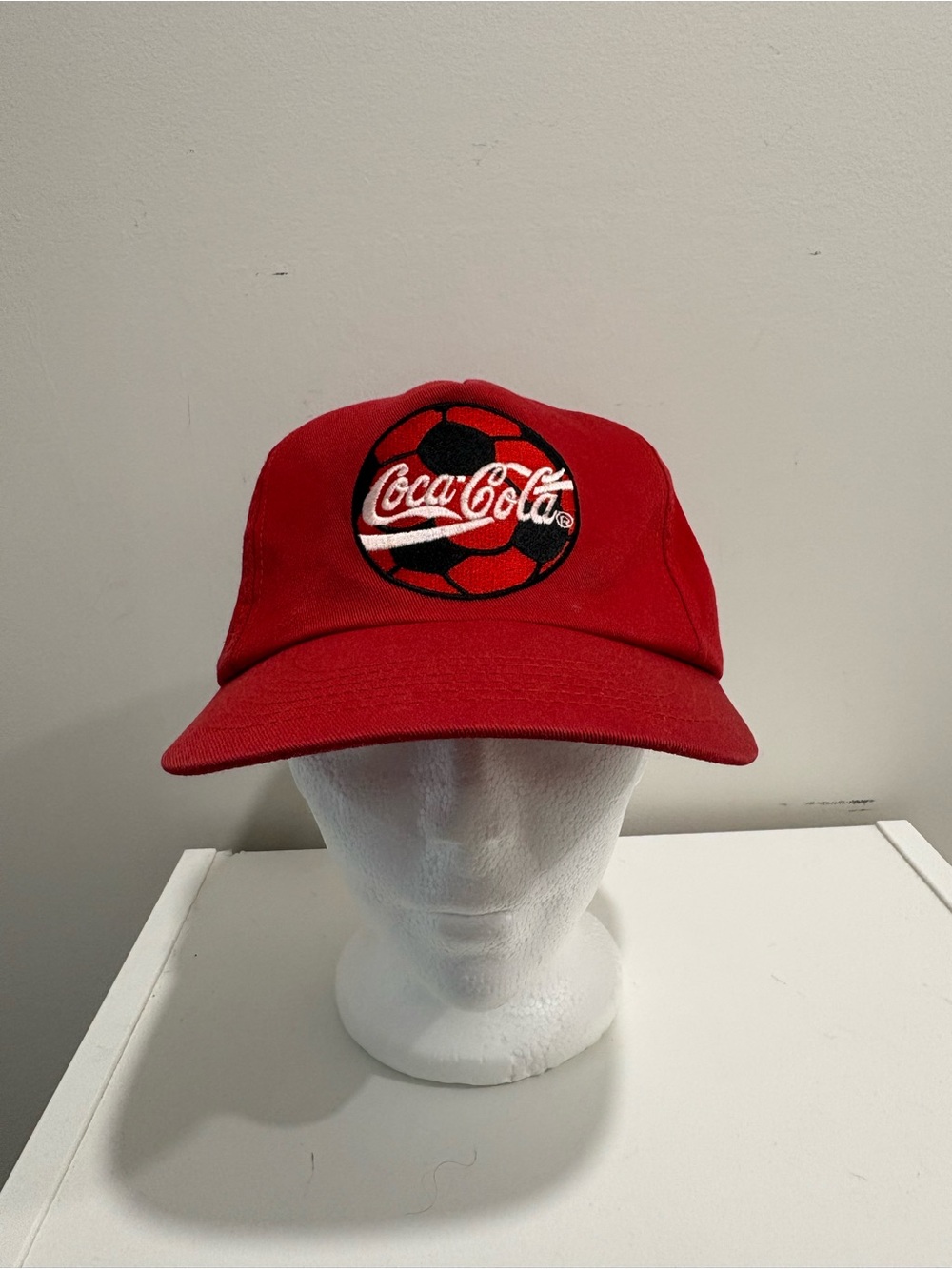 Vintage Coca-Cola Hat Cap Soccer 90s Red